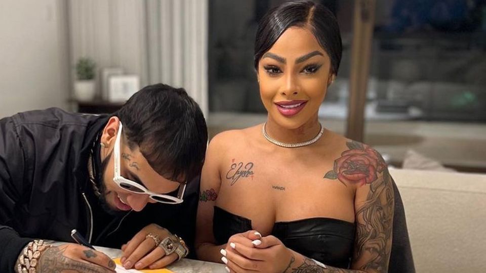 Yailin La Más Viral y Anuel AA, el día de su matrimonio. Fuente: Instagram @yailinlamasviralreal
