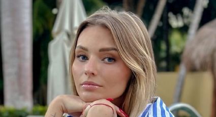 Irina Baeva posó de espaldas con llamativo conjunto deportivo