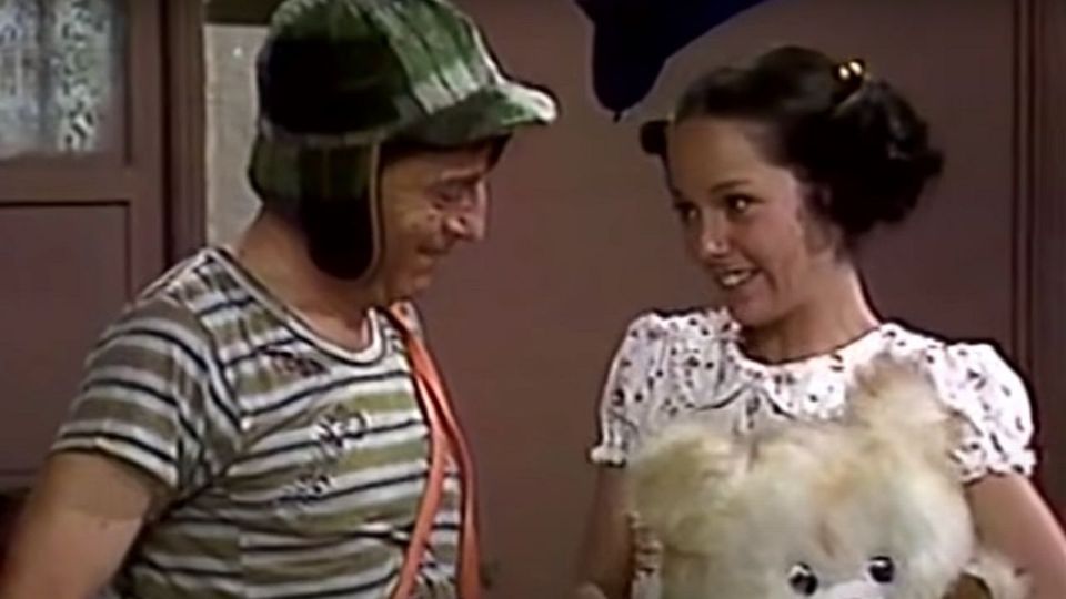 El Chavo con Paty, en una de las tantas escenas que hicieron juntos.