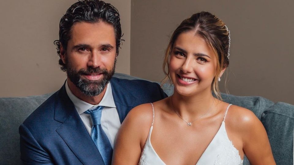 Matías Novoa y Michelle Renaud, el día de la boda.